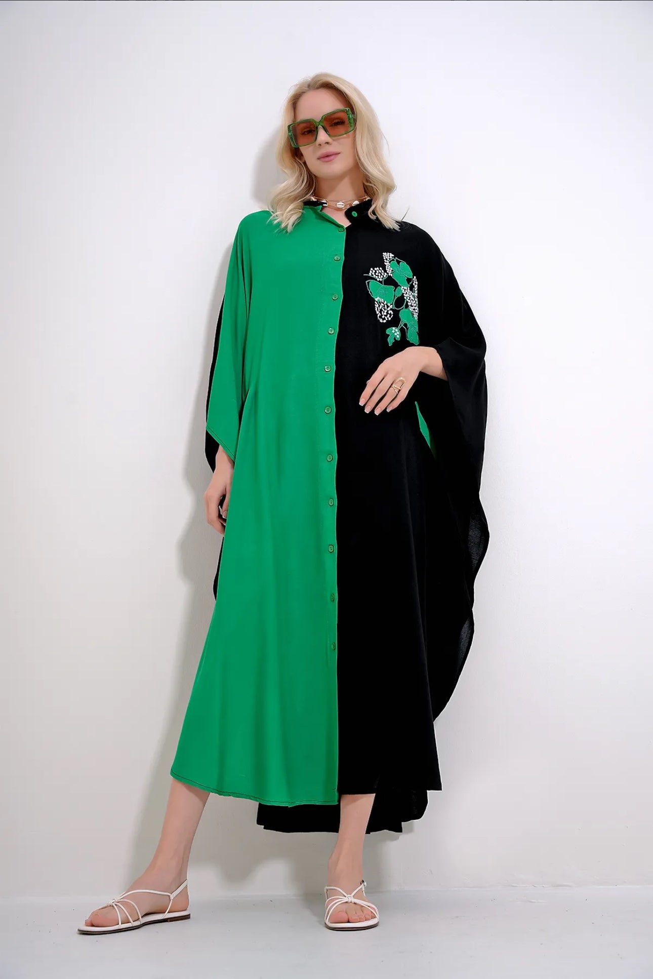 Robe Mandala Noire Vert