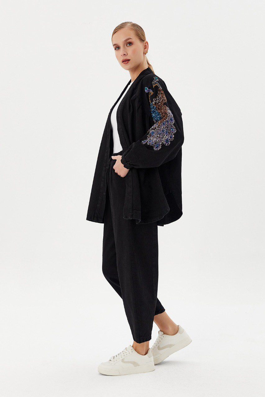 Kimono bohème à broderie
