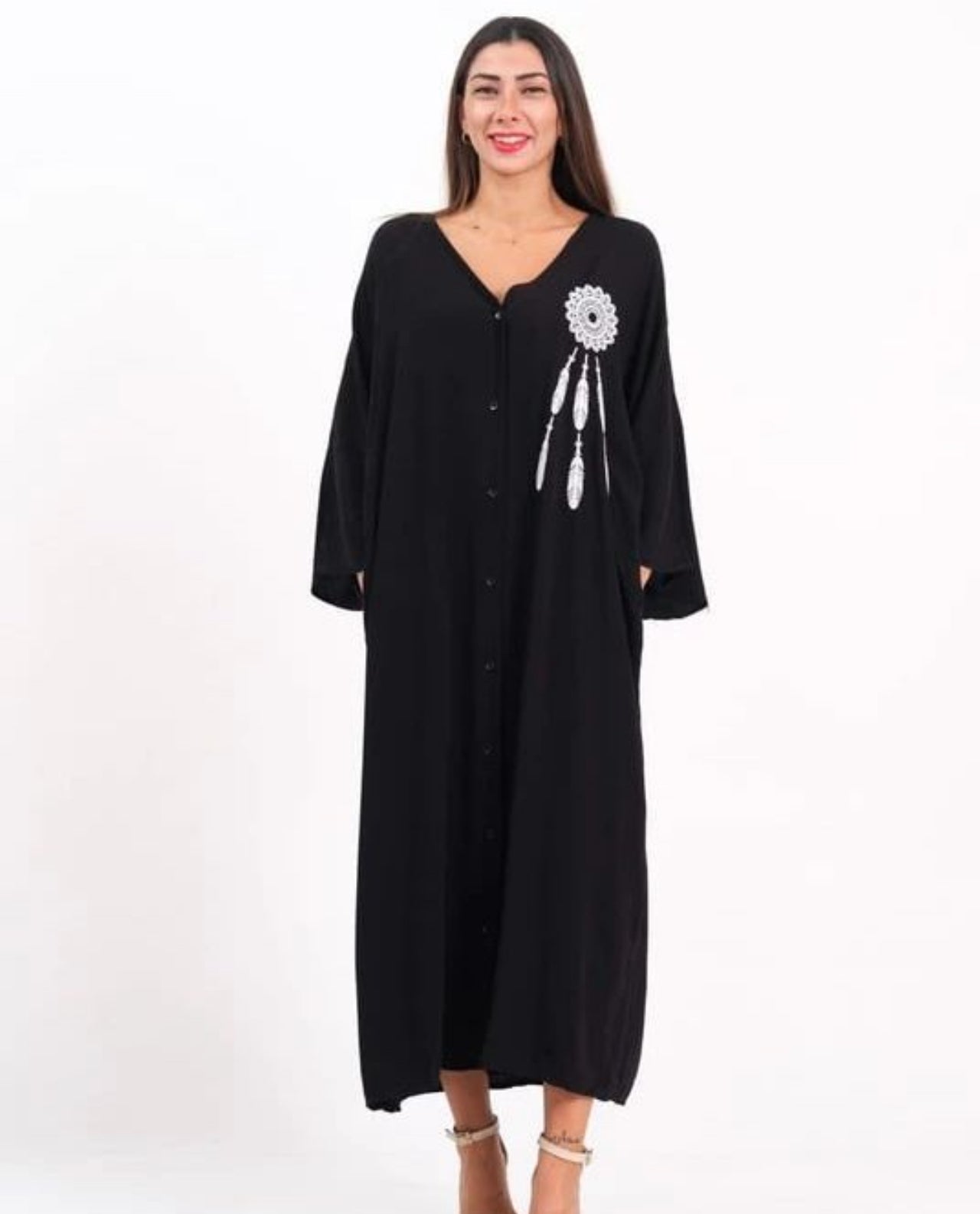 Robe Mandala Noire Élégance