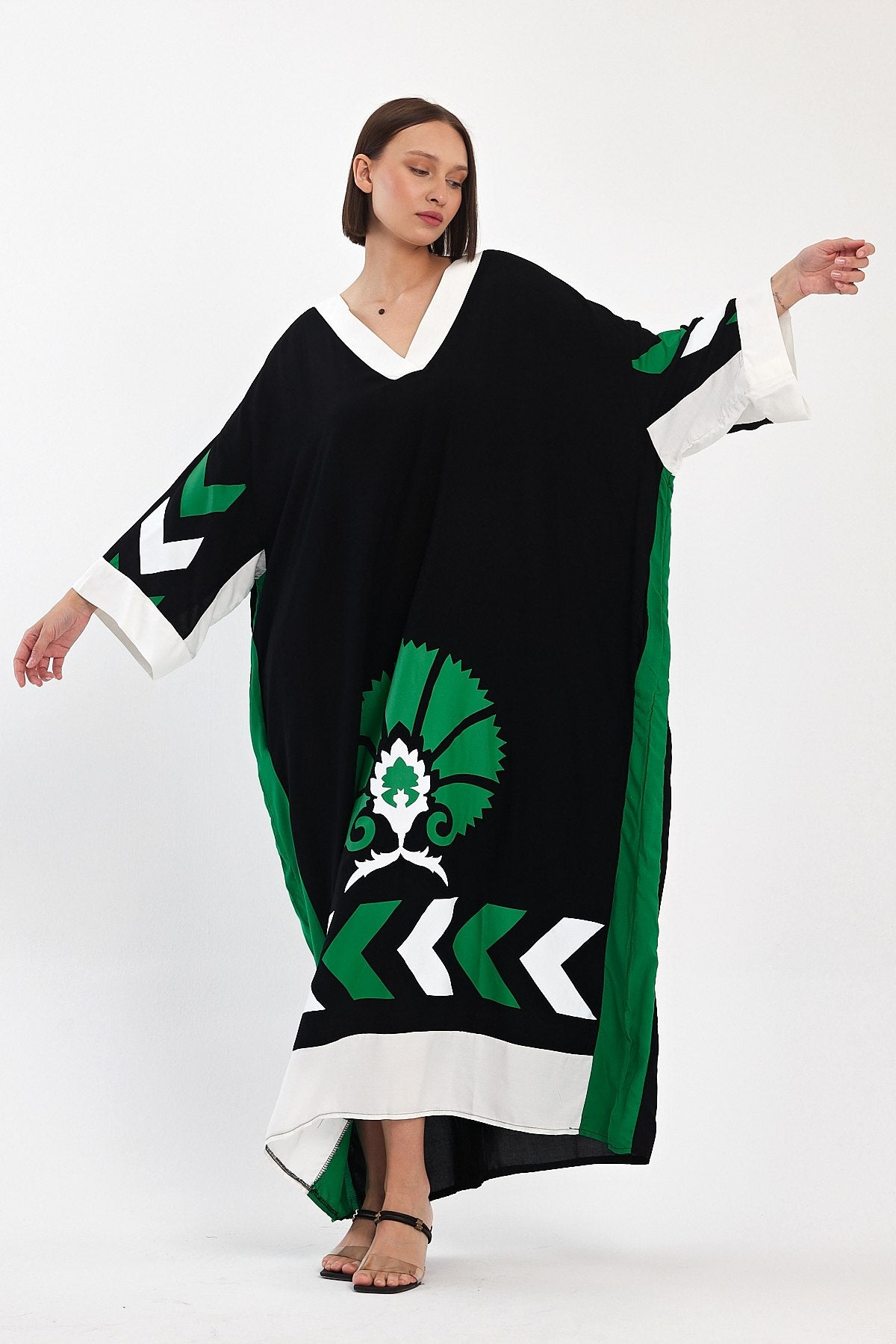 Robe longue oversize à motifs