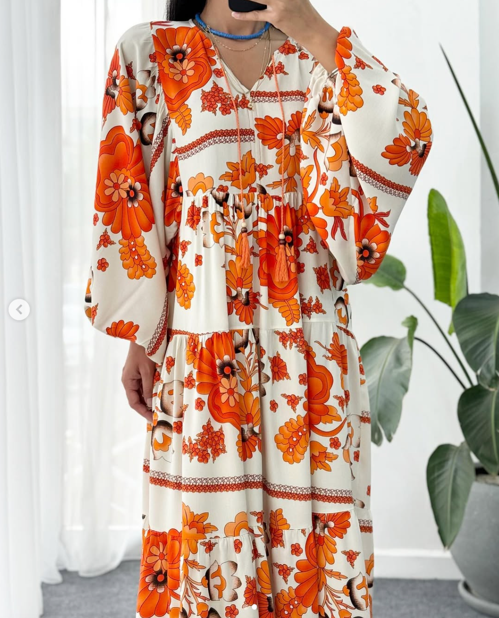 Robe longue à motifs