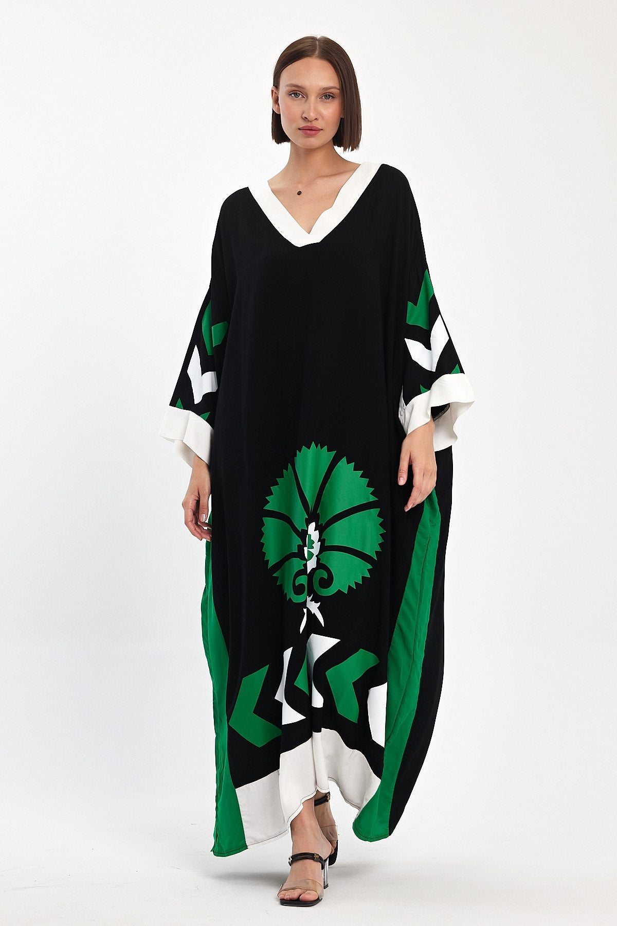 Robe longue oversize à motifs