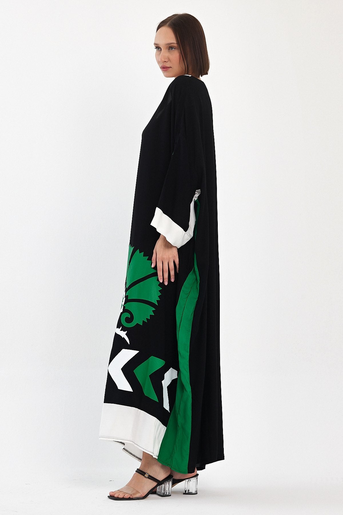 Robe longue oversize à motifs