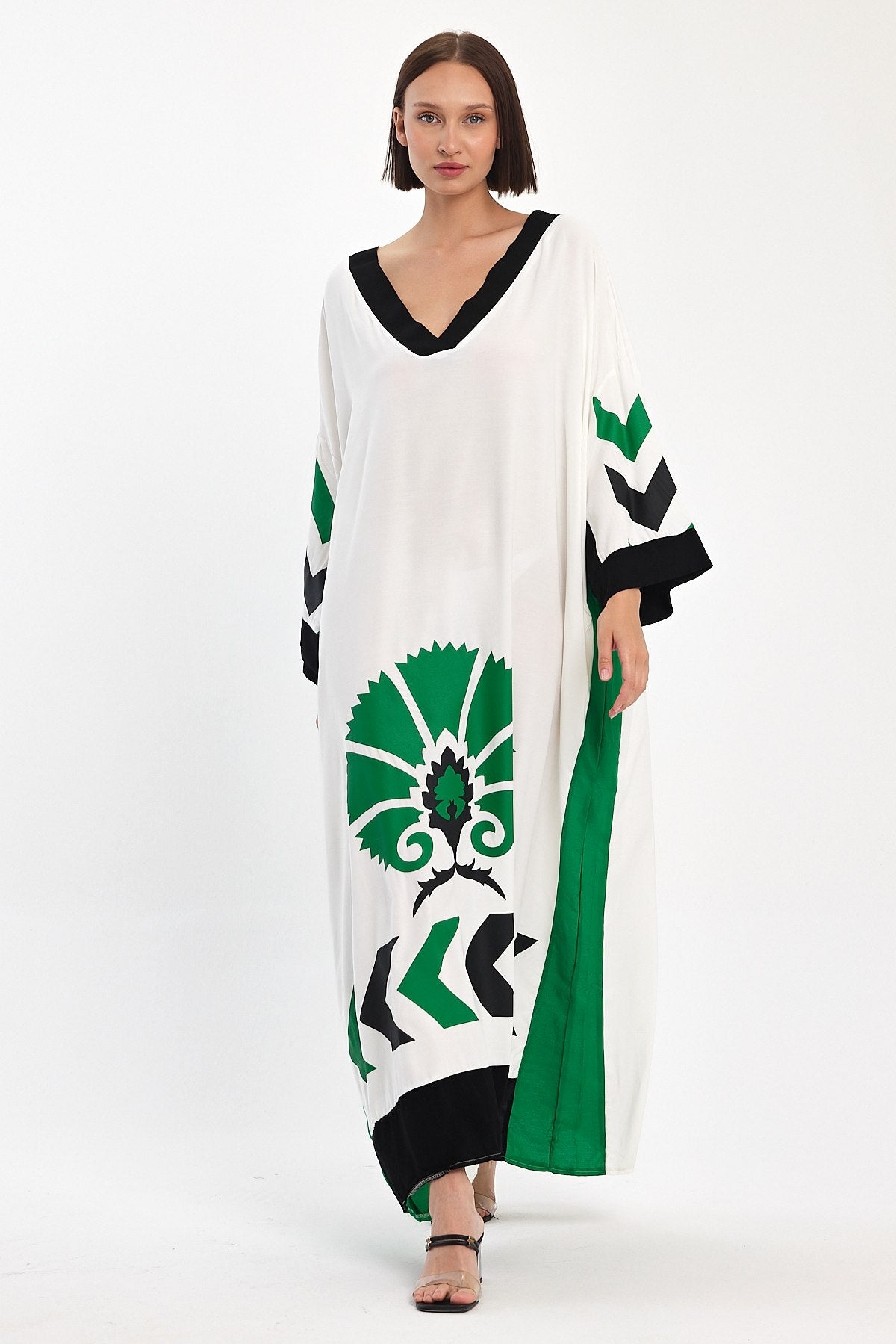 Robe longue oversize à motifs