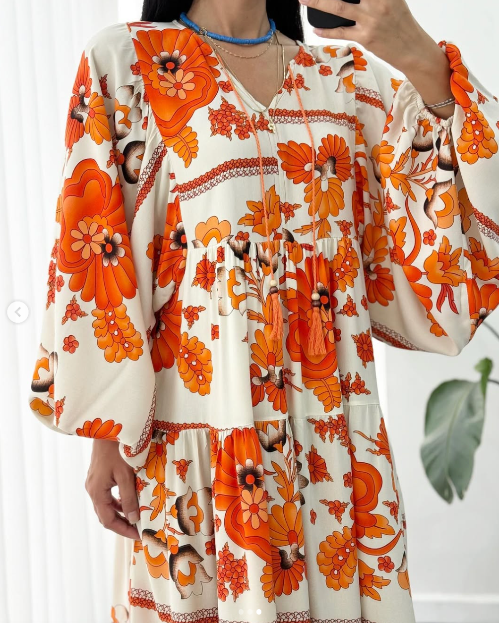 Robe longue à motifs