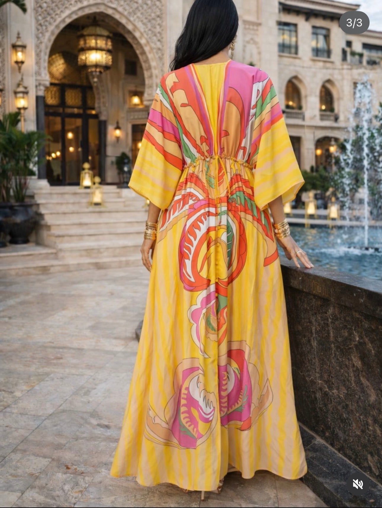 Robe longue imprimé multicolore