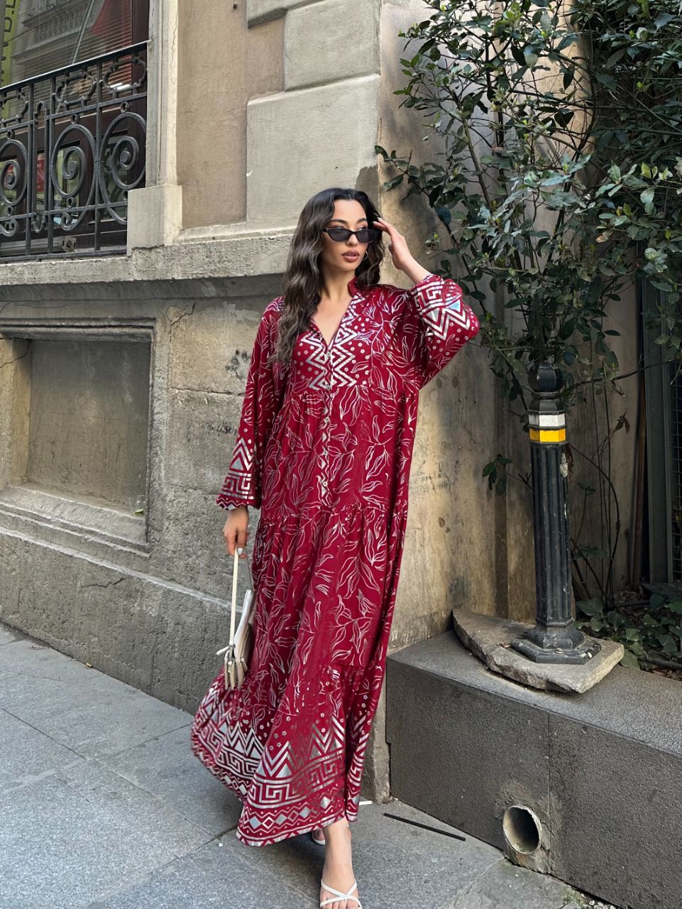 Robe longue bohème “Rouge Atlas”