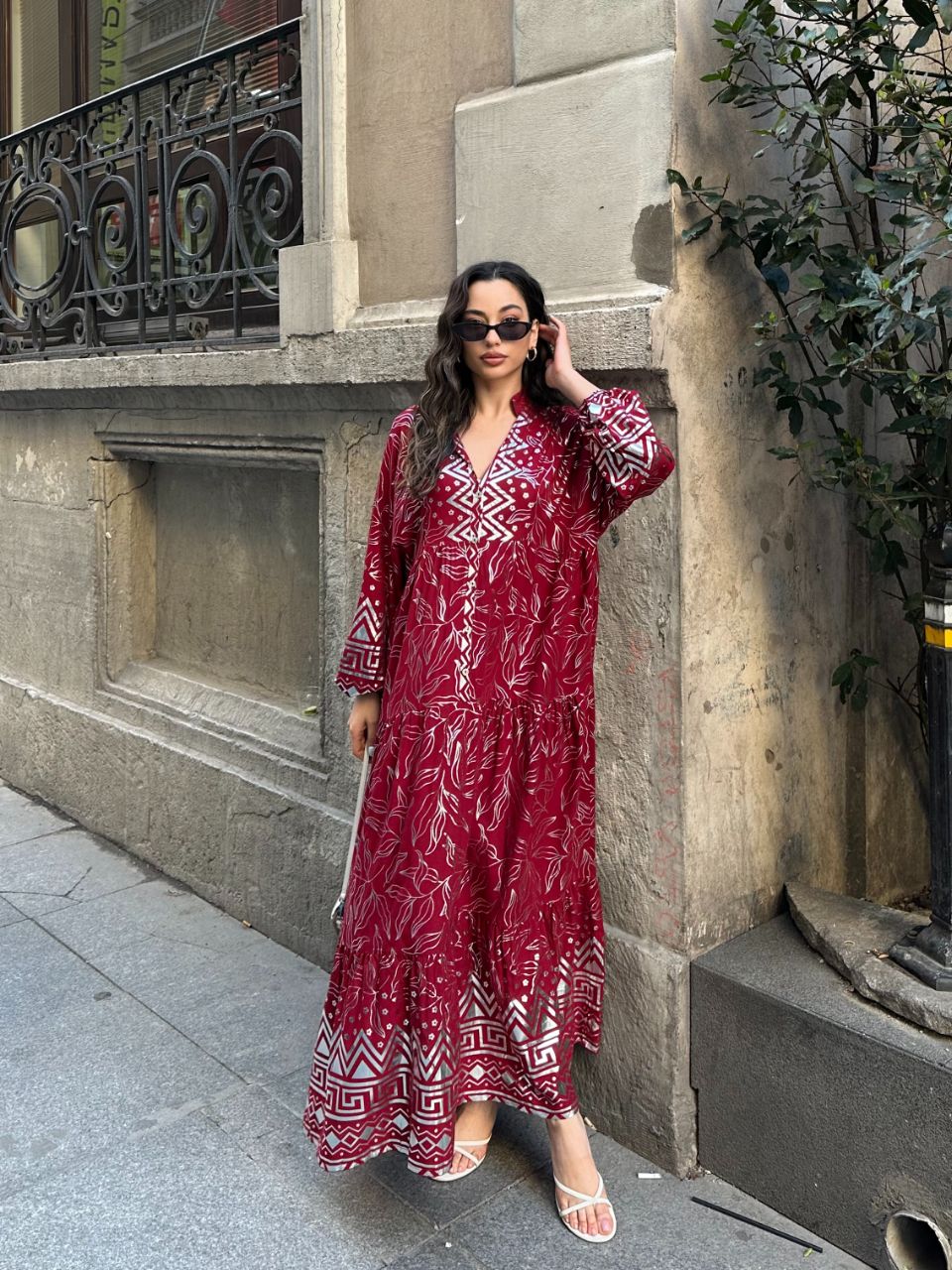 Robe longue bohème “Rouge Atlas”