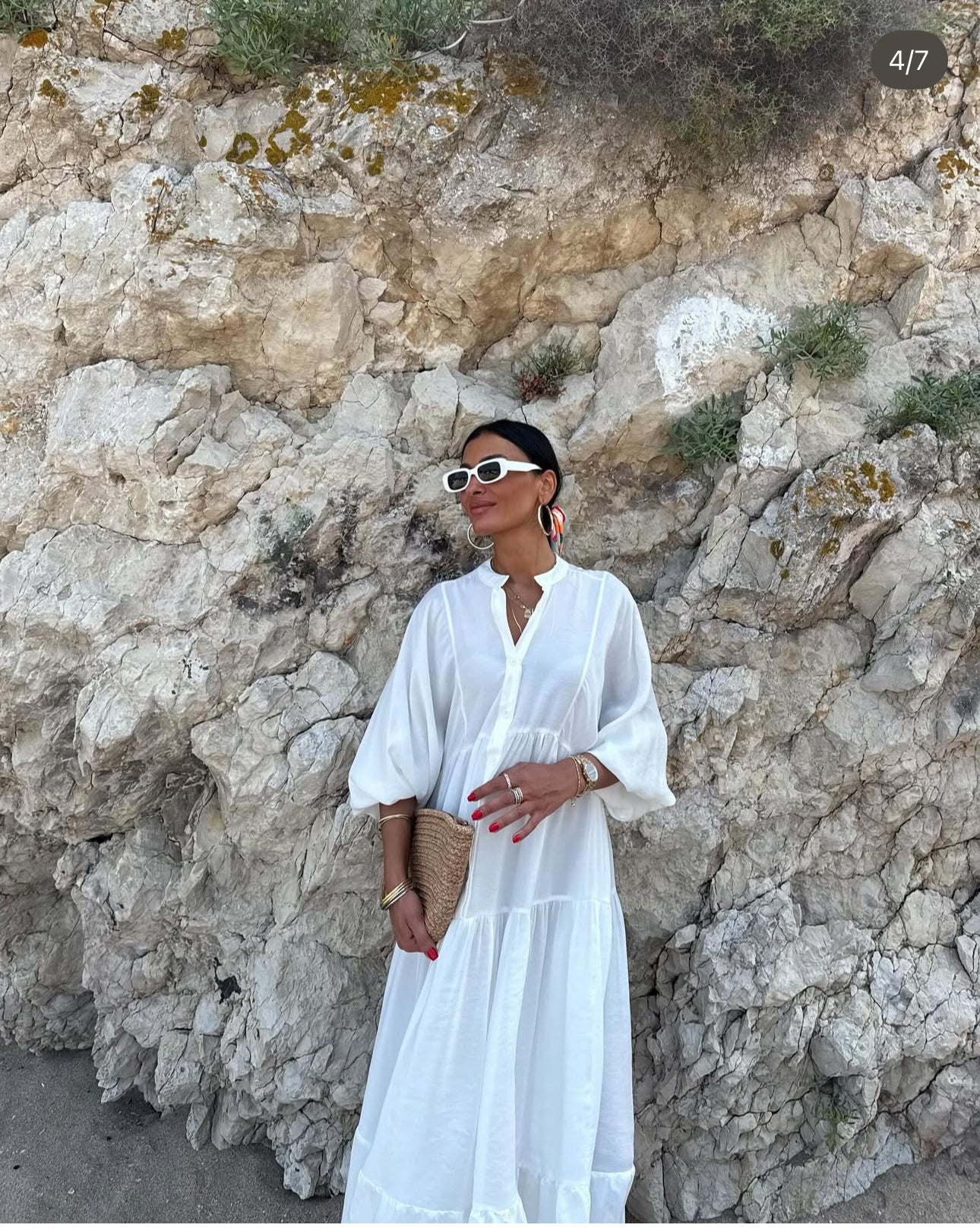 Robe “Blanche Pureté” – Longue fluide unie en coton aérien