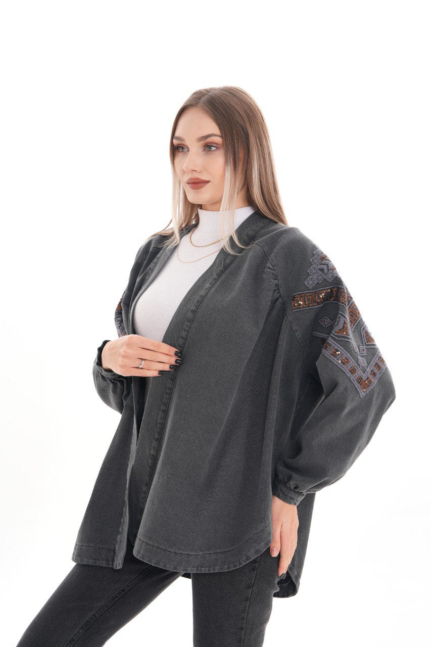 Kimono bohème à broderie
