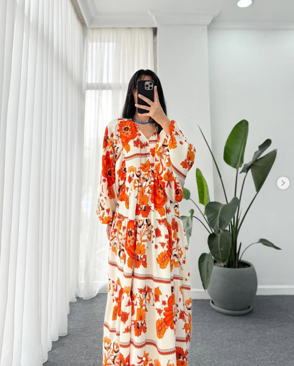 Robe longue à motifs