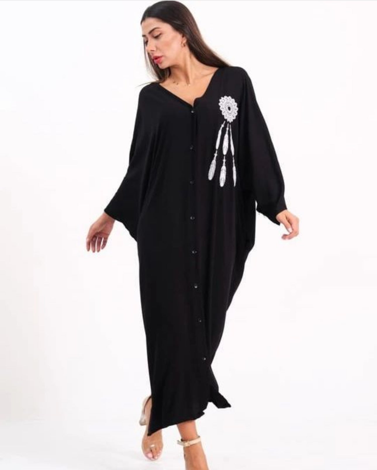 Robe Mandala Noire Élégance