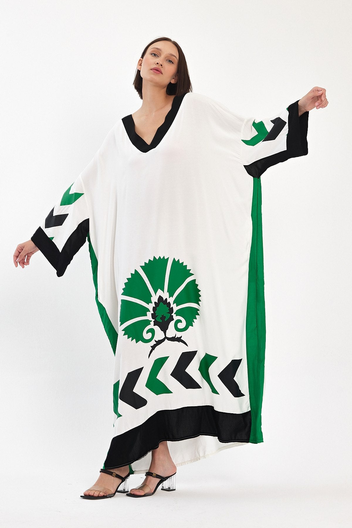 Robe longue oversize à motifs