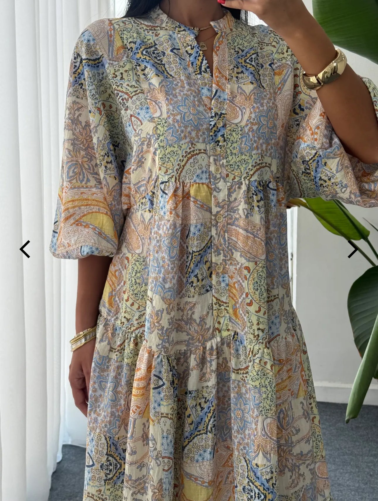 Robe longue “Pastel Mosaic” – Imprimé bohème multicolore