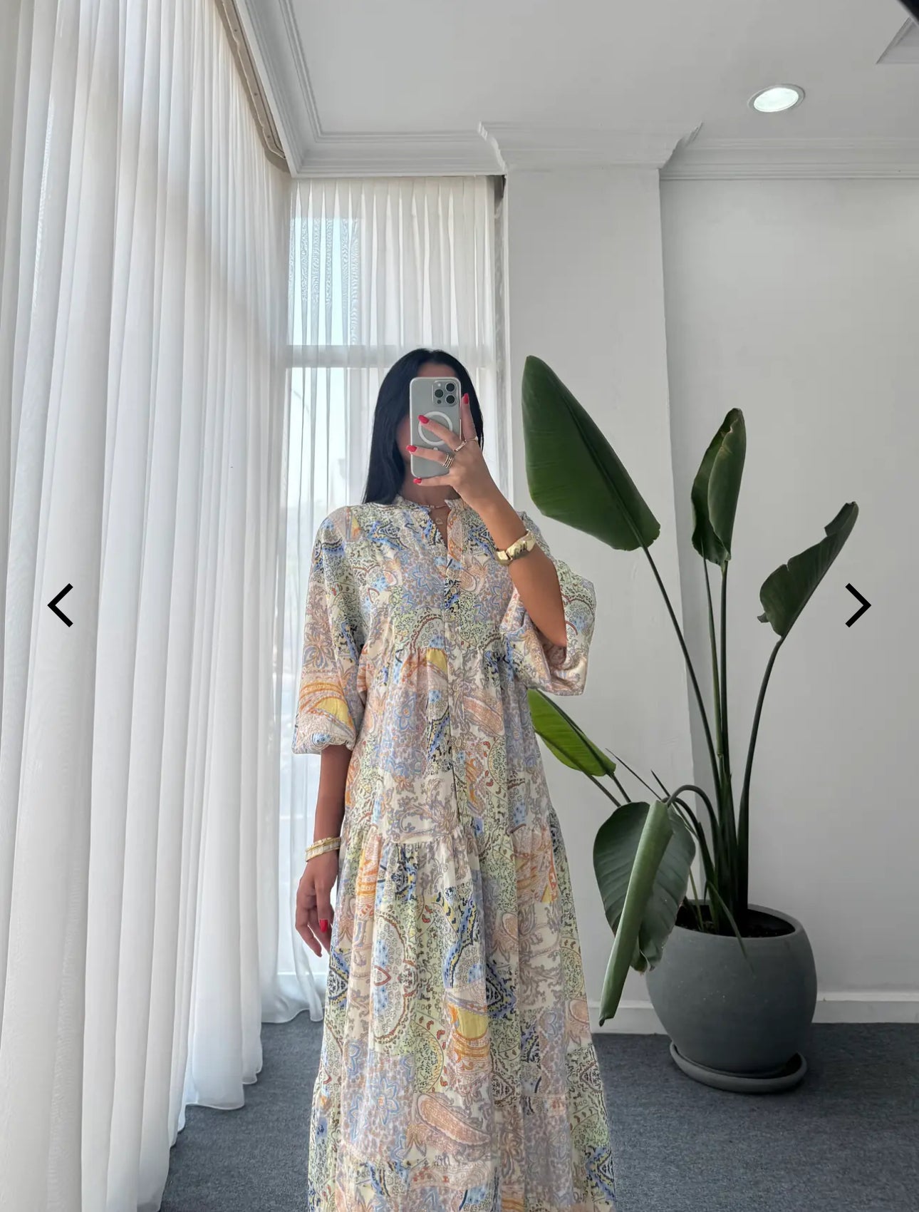 Robe longue “Pastel Mosaic” – Imprimé bohème multicolore