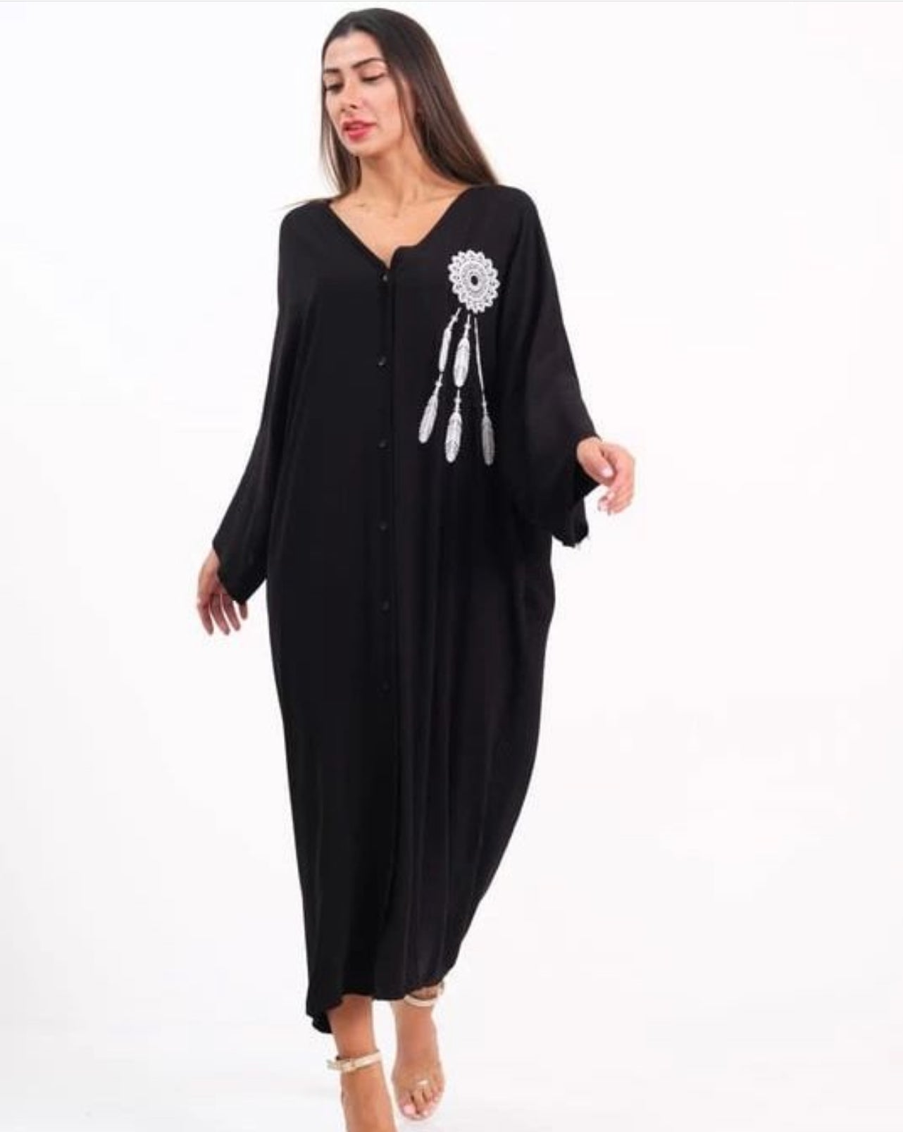 Robe Mandala Noire Élégance