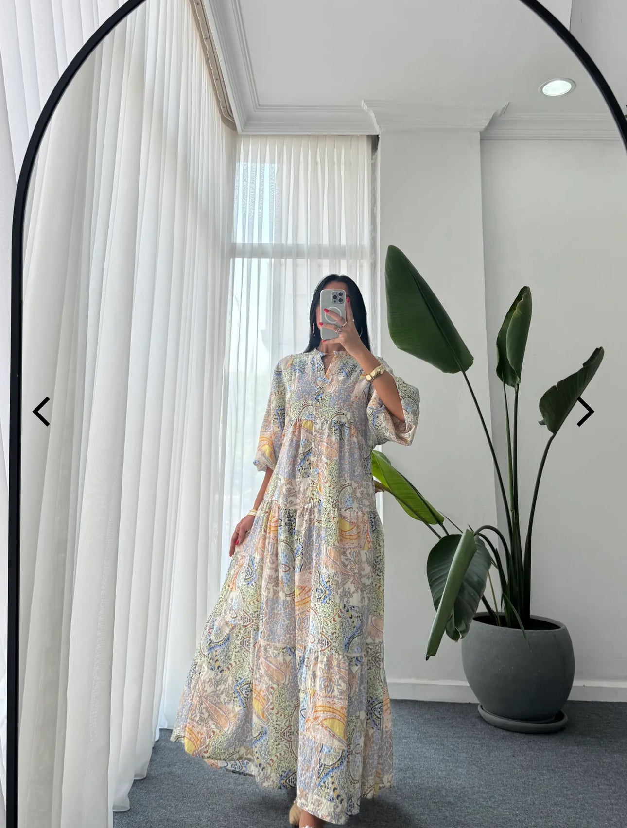 Robe longue “Pastel Mosaic” – Imprimé bohème multicolore