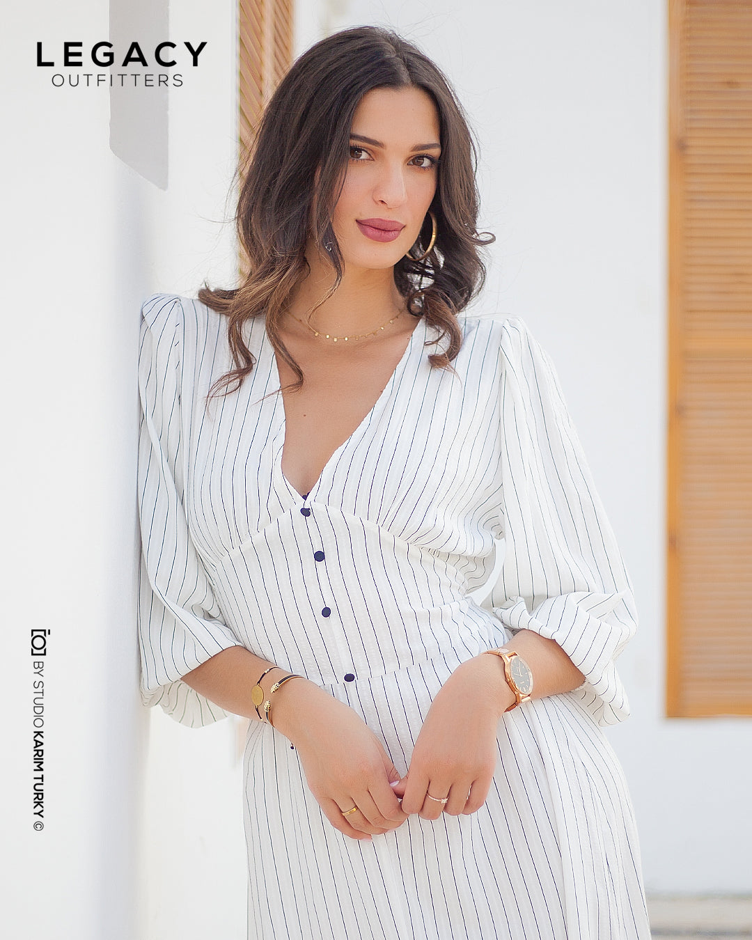 Robe longue demi manche avec fente