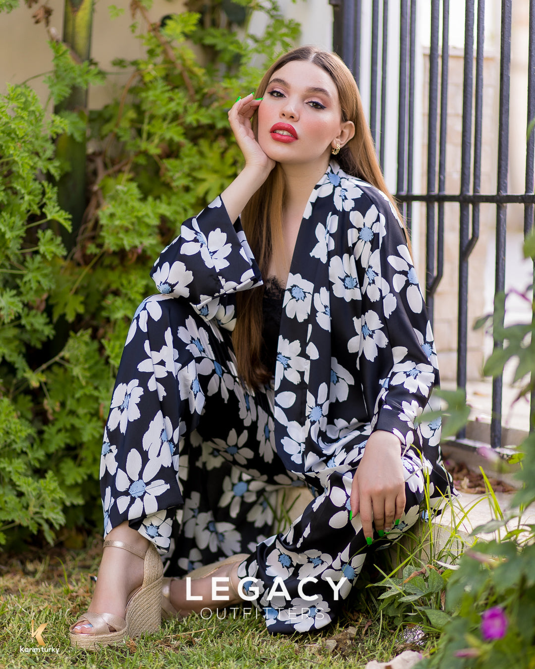 Set Kimono Satiné Bleu Euphoria