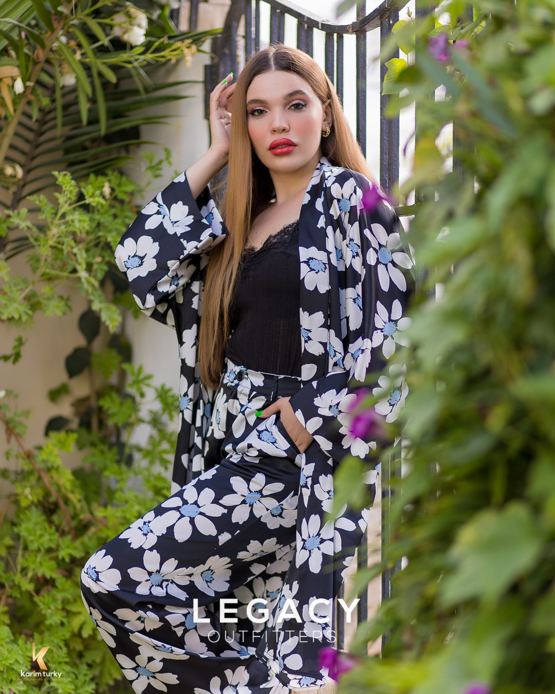 Set Kimono Satiné Bleu Euphoria