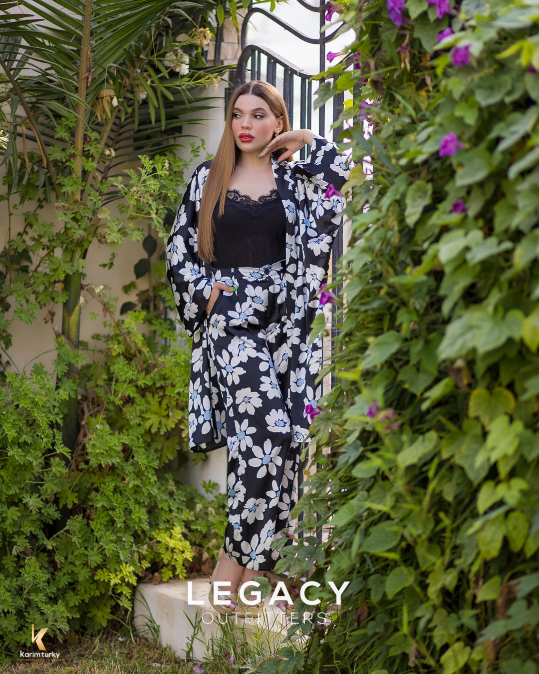 Set Kimono Satiné Bleu Euphoria