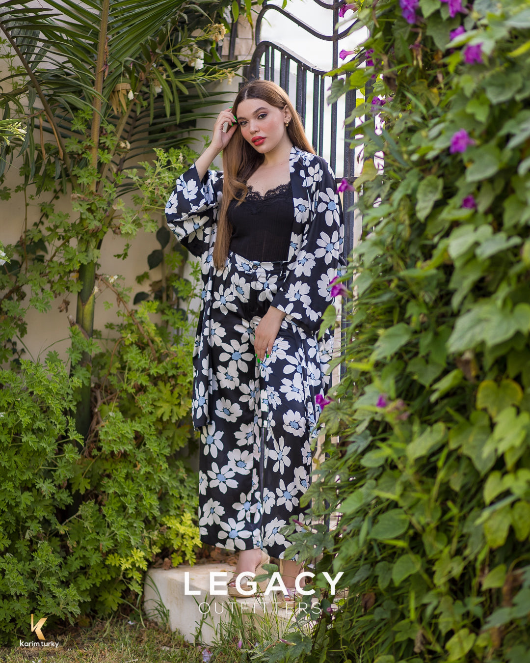 Set Kimono Satiné Bleu Euphoria
