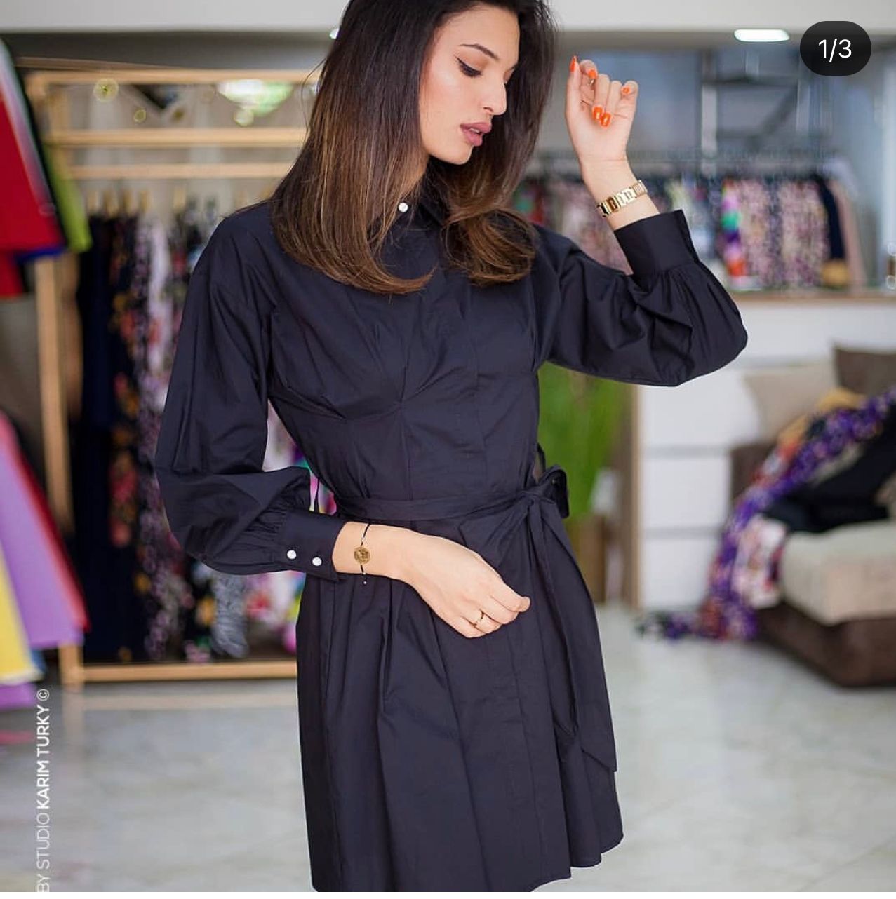 Chemise Noir longue