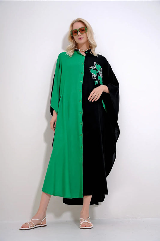 Robe Mandala Noire Vert