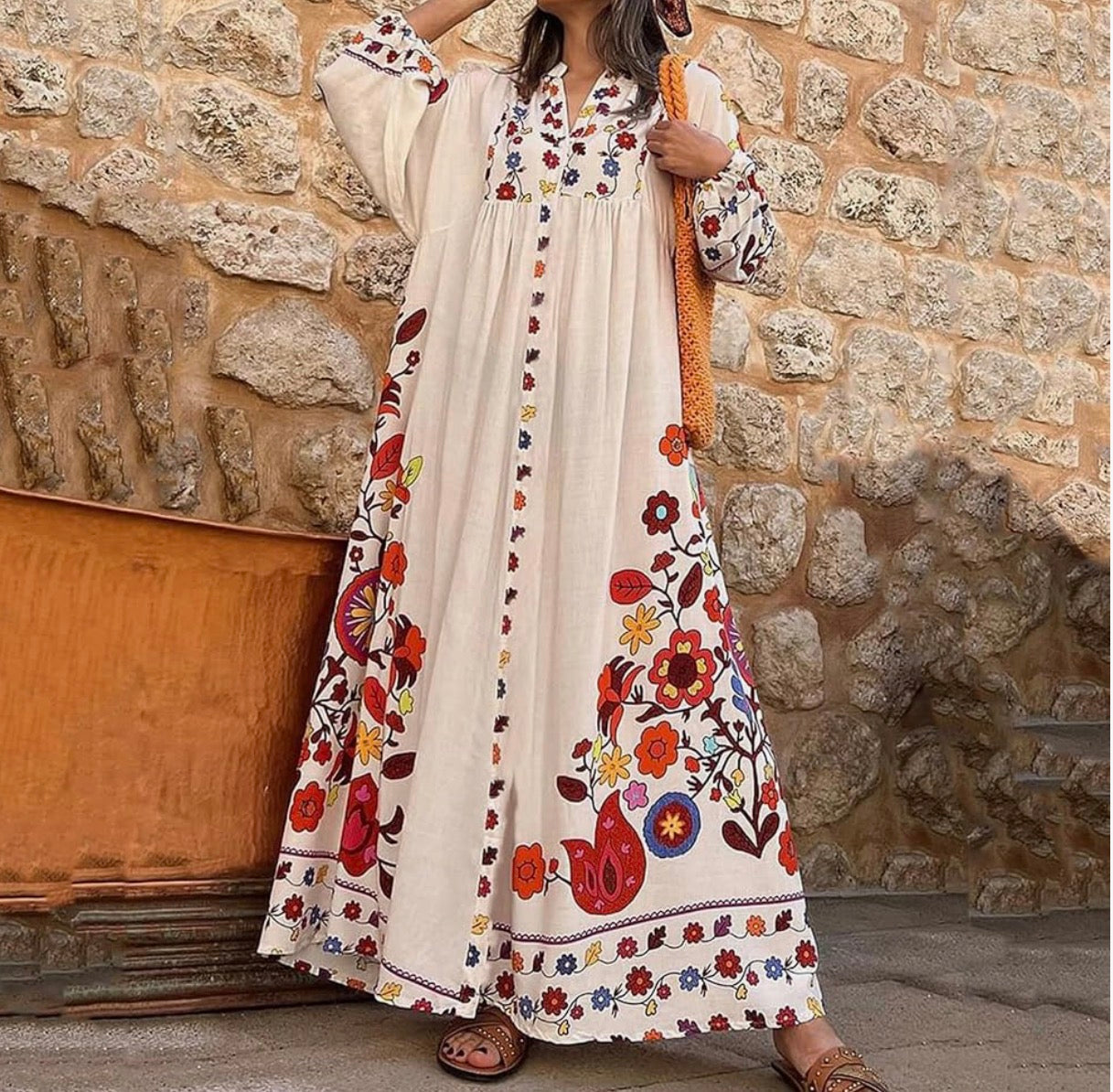 Robe maxi “Fleurs Bohème”