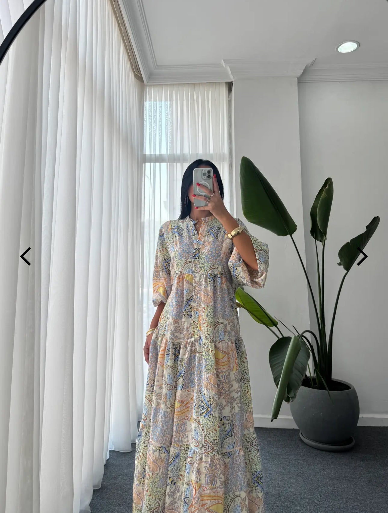 Robe longue “Pastel Mosaic” – Imprimé bohème multicolore