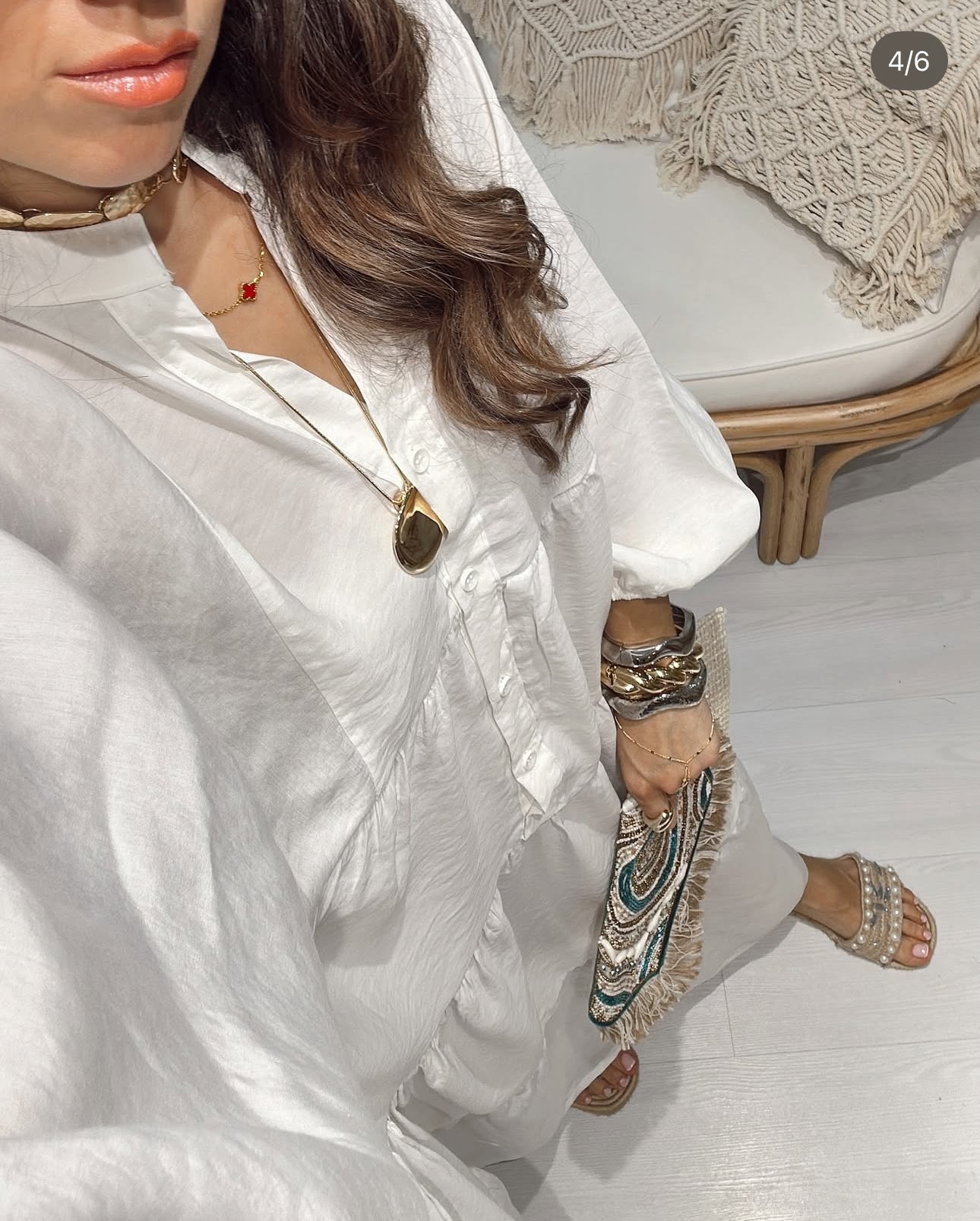 Robe “Blanche Pureté” – Longue fluide unie en coton aérien