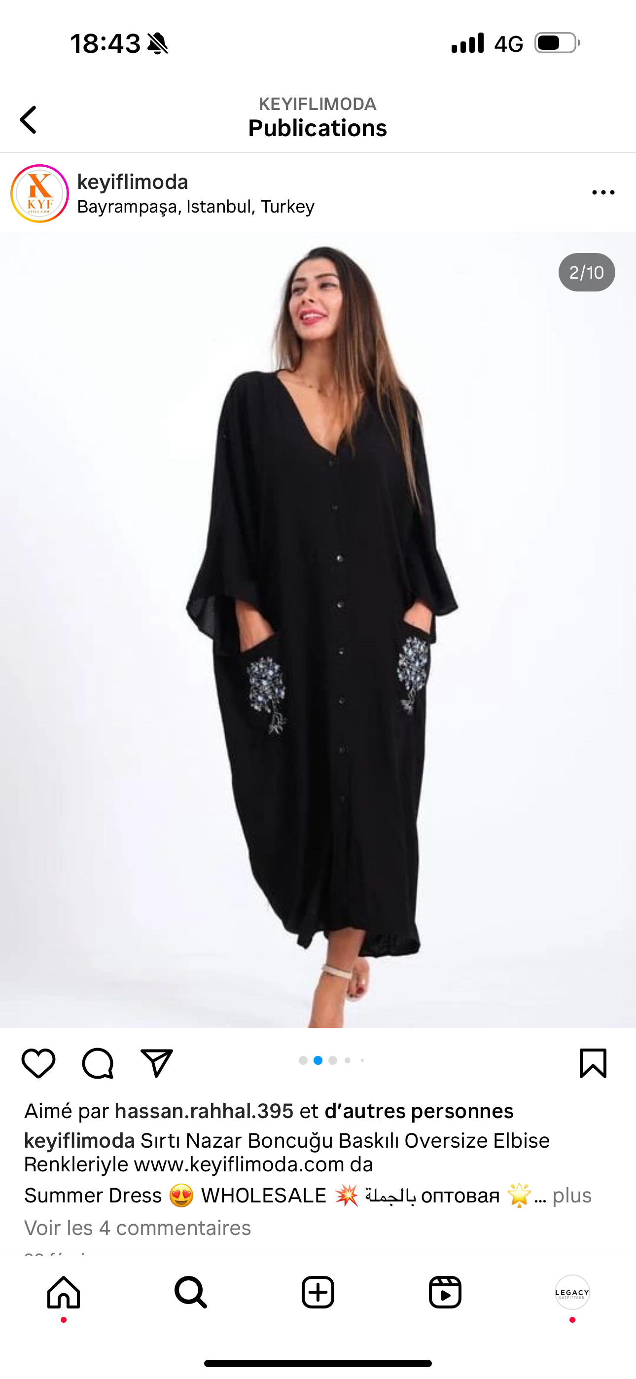 Robe Oversize Noire à Motifs