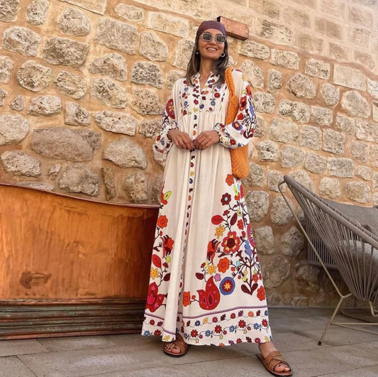 Robe maxi “Fleurs Bohème”