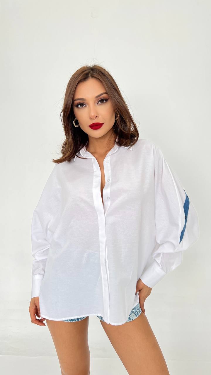 Chemise Blanche Longue avec bande