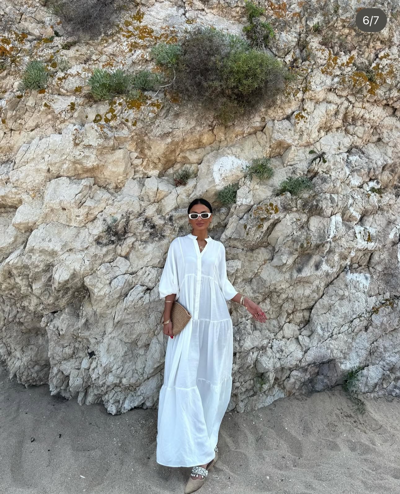 Robe “Blanche Pureté” – Longue fluide unie en coton aérien