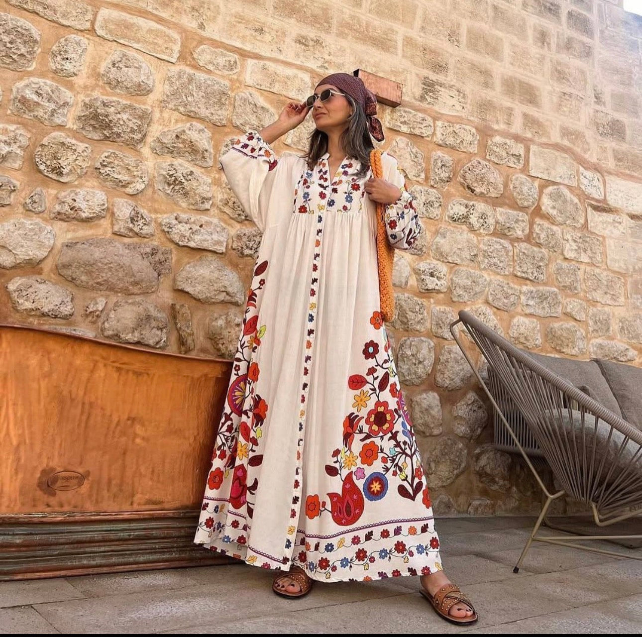 Robe maxi “Fleurs Bohème”