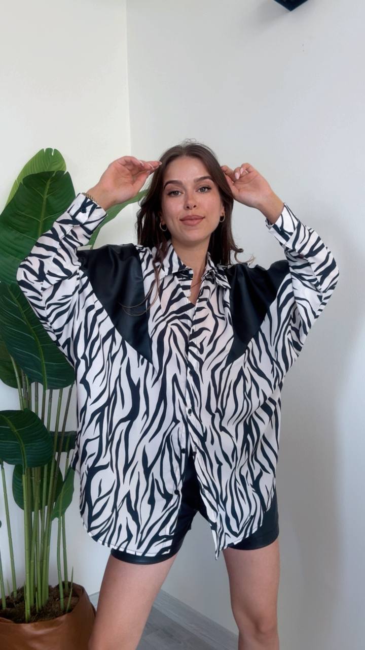 Chemise oversize à motifs imprimé