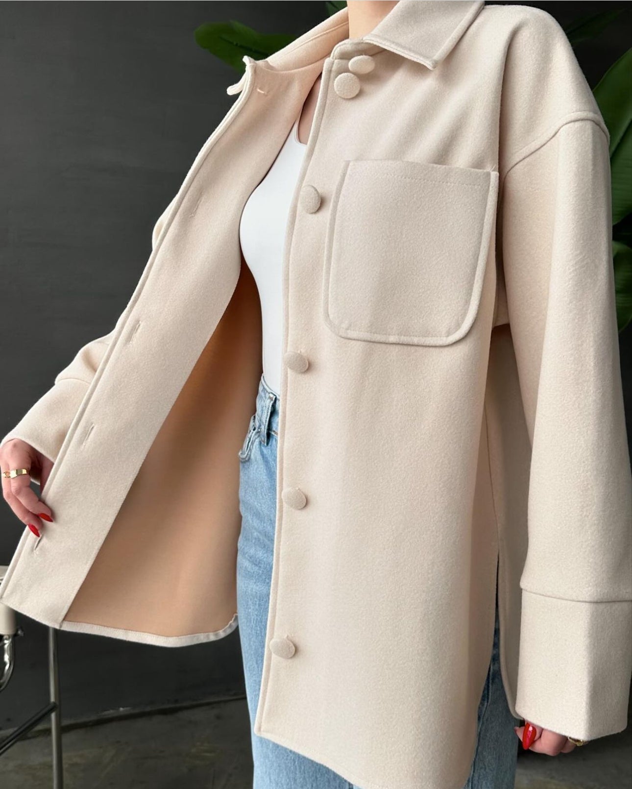 Veste chemise blanche cassé avec ceinture