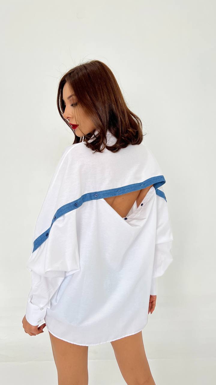 Chemise Blanche Longue avec bande
