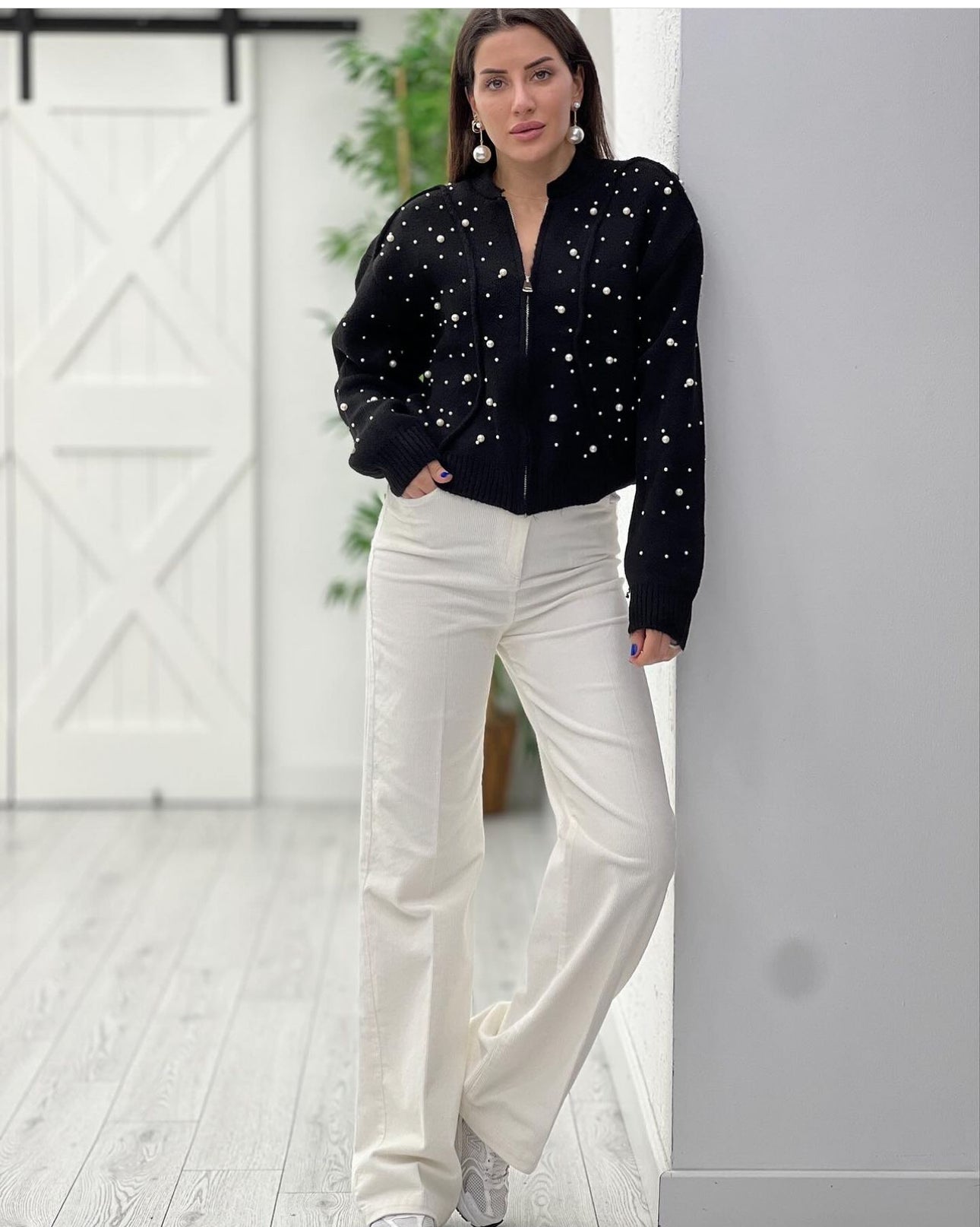 Cardigan Noir avec Strass