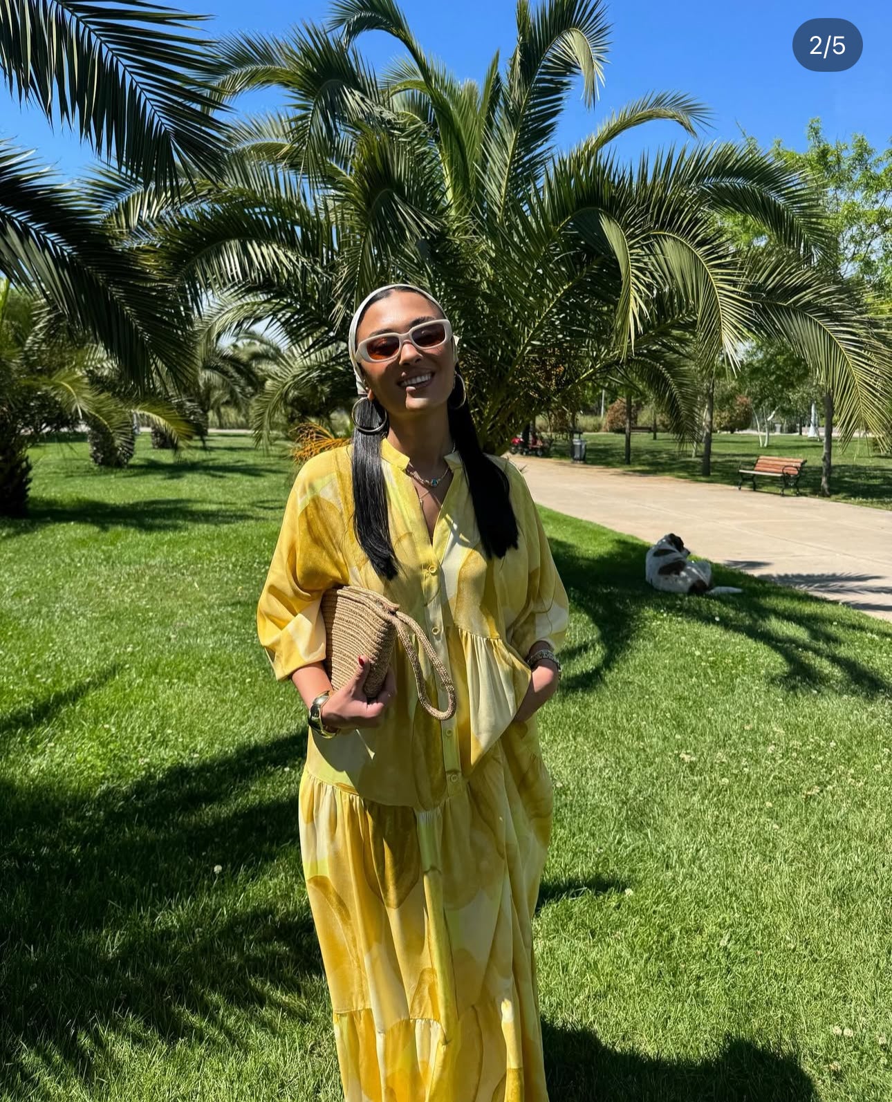 Robe longue “Sunlight Breeze” jaune citron