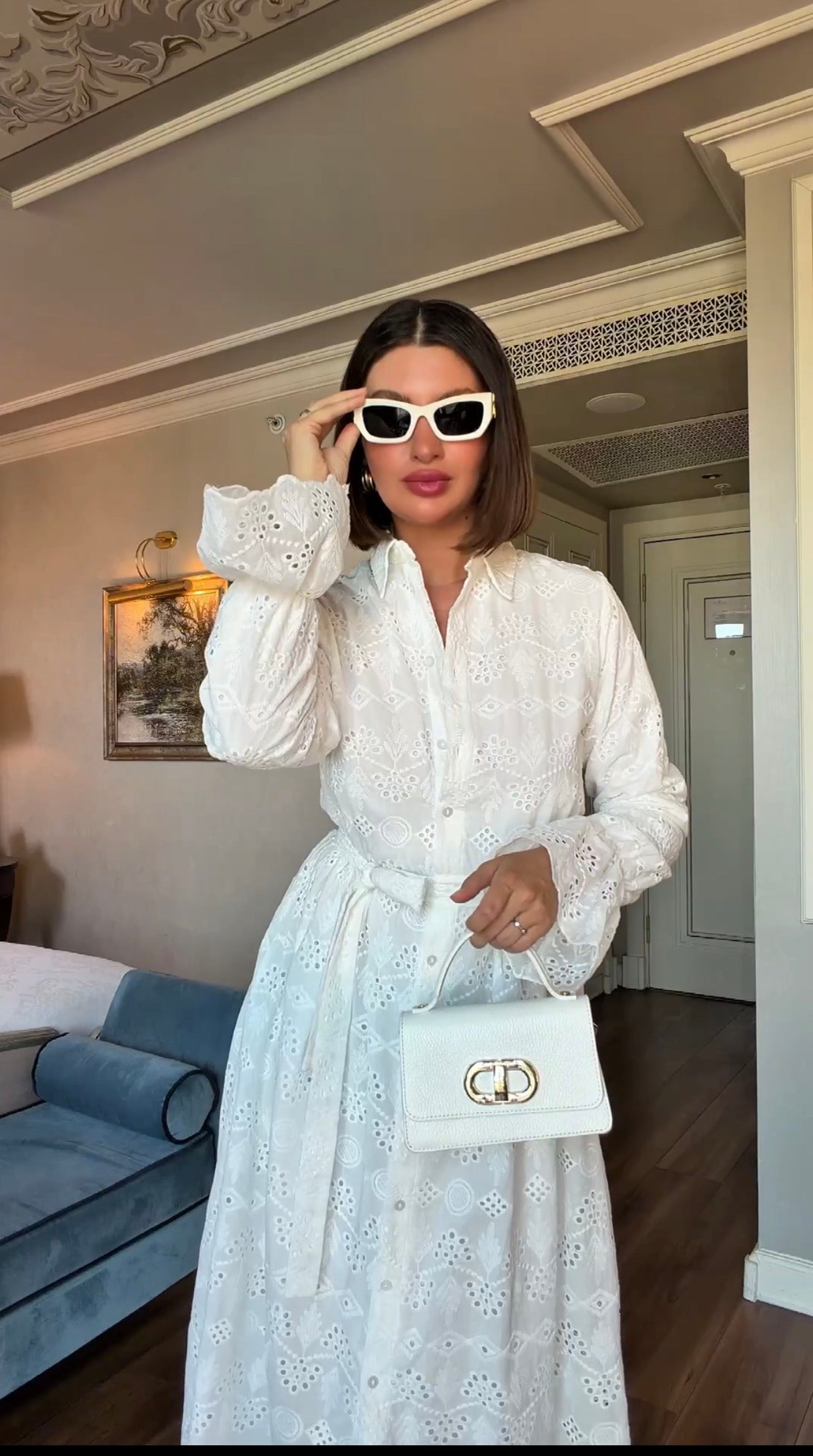 Robe Longue Blanche Broderie Anglaise – Élégance Bohème Chic