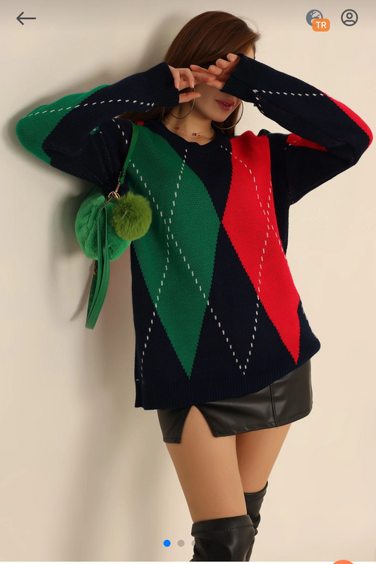 Pull en maille jacquard