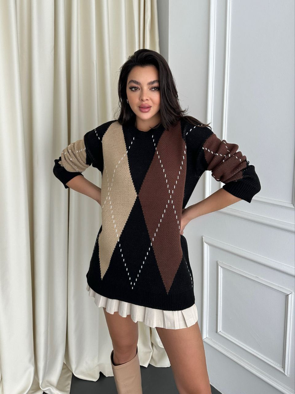 Pull en maille jacquard