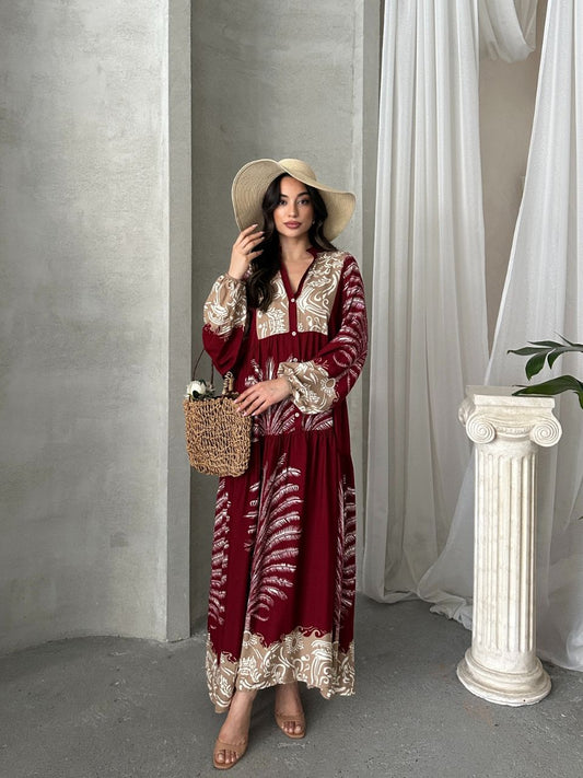 Robe longue bohème “Terracotta Élégance”