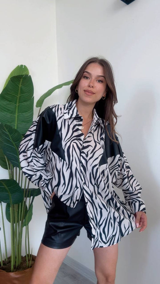 Chemise oversize à motifs imprimé