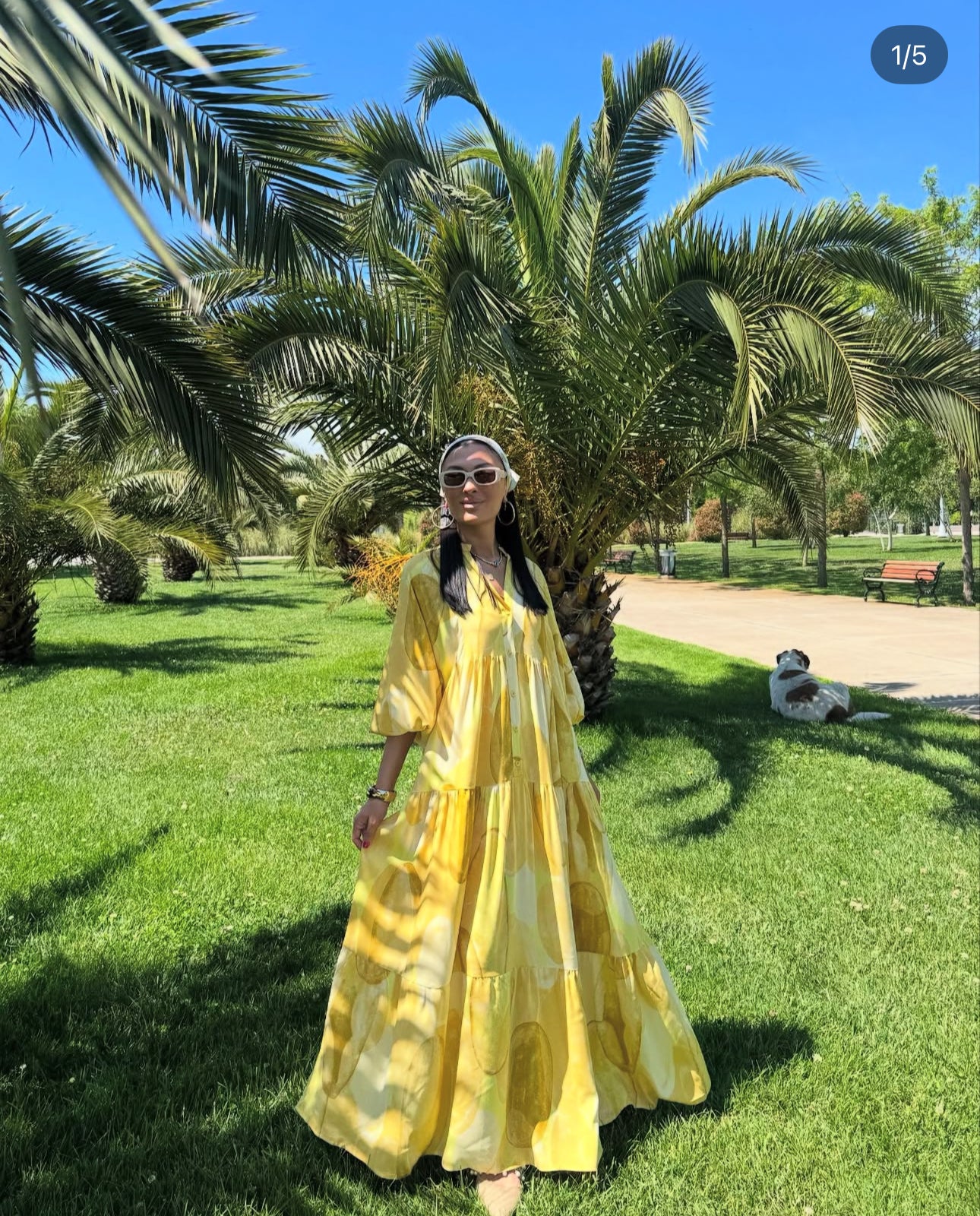 Robe longue “Sunlight Breeze” jaune citron