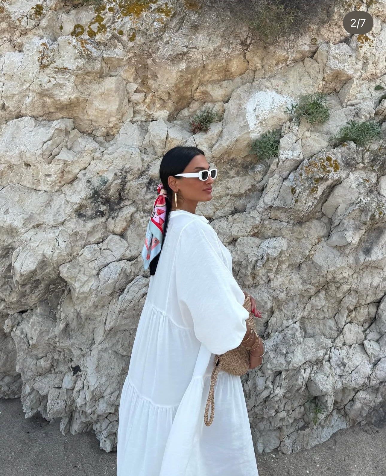 Robe “Blanche Pureté” – Longue fluide unie en coton aérien