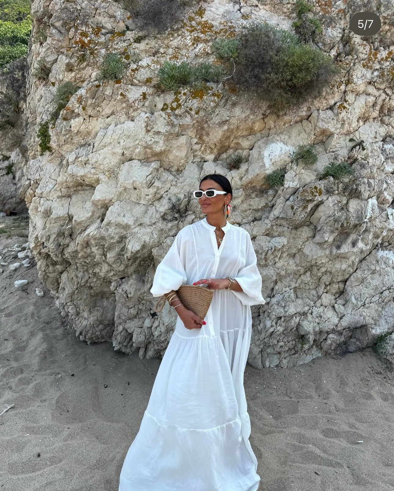 Robe “Blanche Pureté” – Longue fluide unie en coton aérien