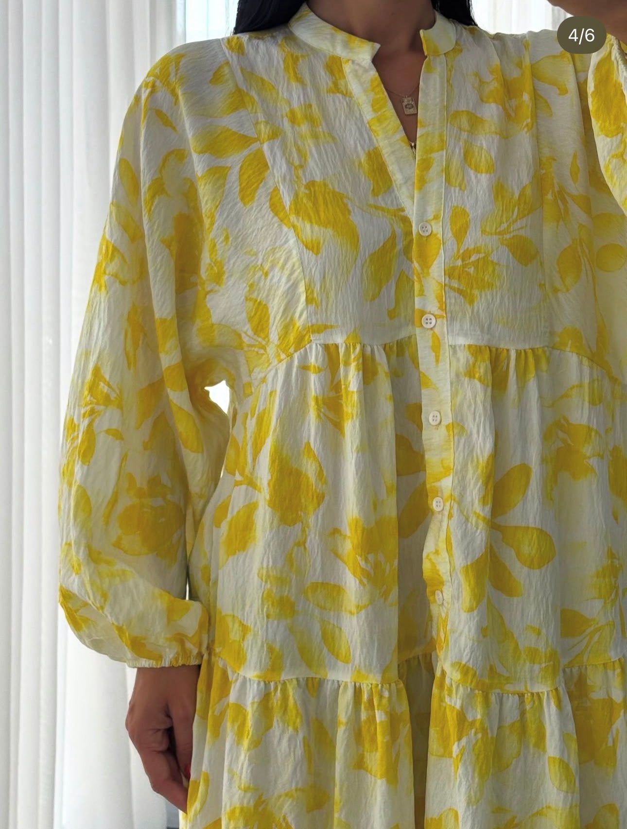 Robe Longue Fleurie Jaune Soleil